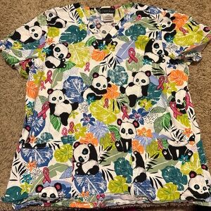 Cherokee Vibrant Panda Print Top